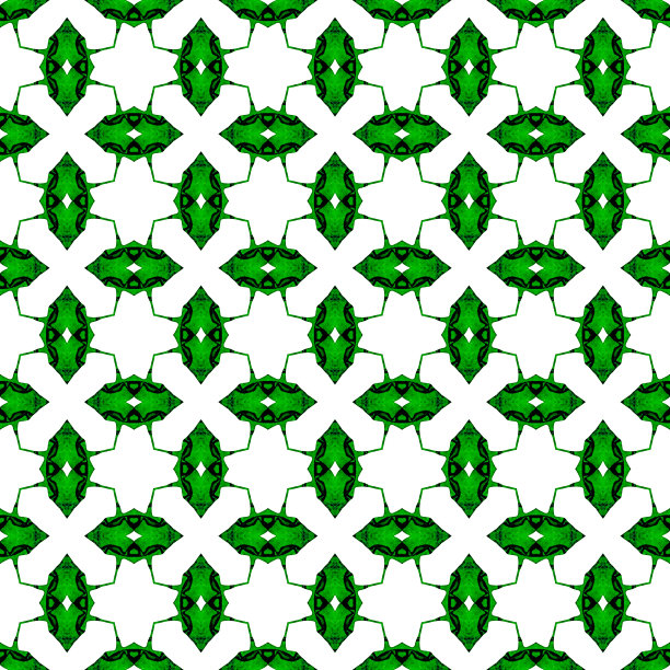 橙绿色几何无缝图案。手绘图片下载