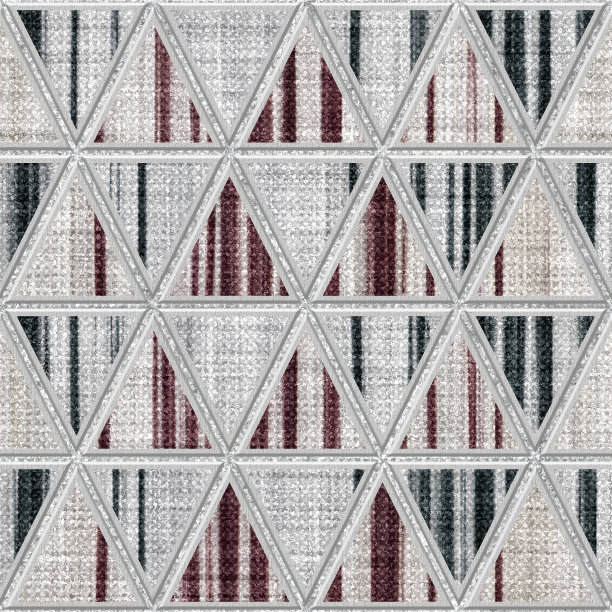 雕刻三角图案在grunge背景无缝纹理，拼接图案，3d插图图片下载