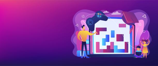 教育游戏概念横幅标题图片下载