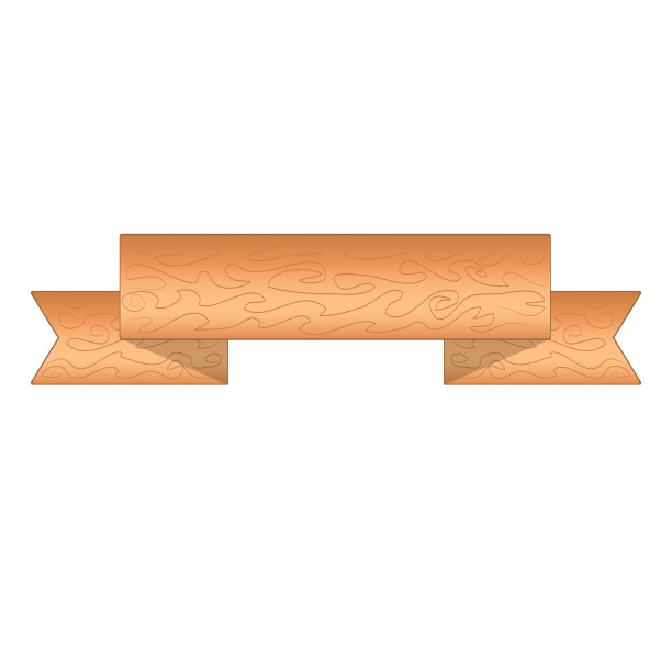 卡通木板标志。木旗帜矢量元素孤立的白色背景。木板圆形插图图片下载