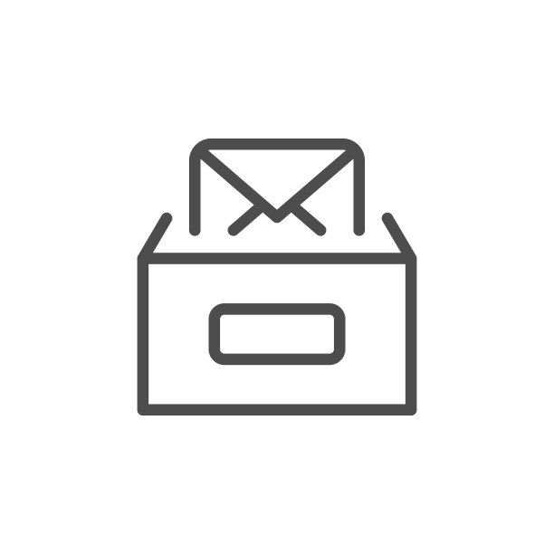邮筒和信件线条轮廓图标图片下载