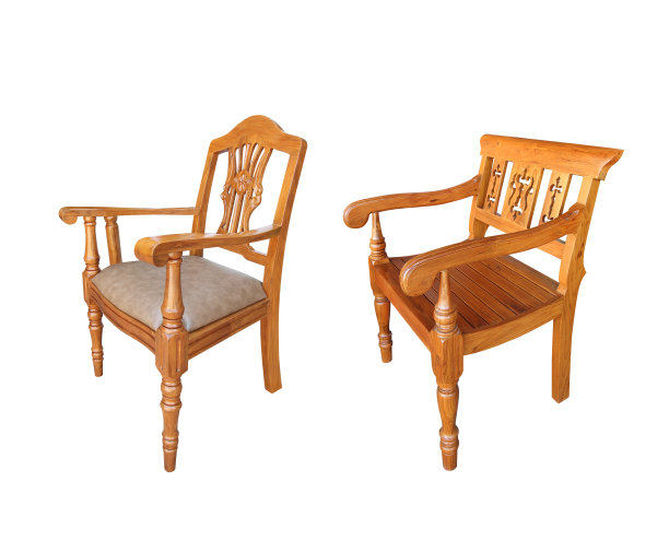 木椅孤立在白色上图片下载