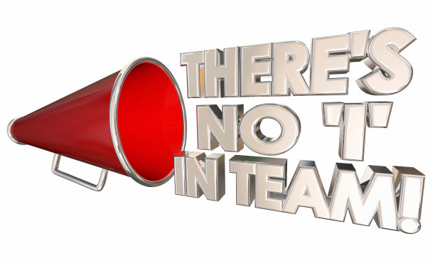 团队合作，扩音器，扩音器3d插图中没有I图片下载