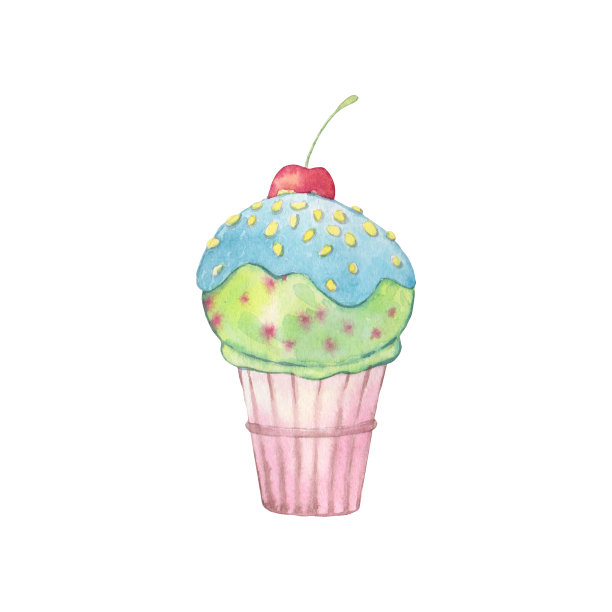 明亮的水彩冰淇淋5图片下载