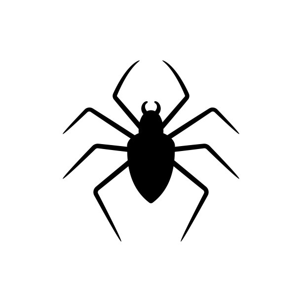 蜘蛛的黑色剪影孤立在白色背景上。万圣节装饰元素。矢量插图为任何设计。图片下载
