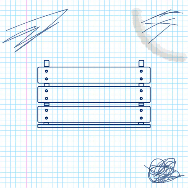 木箱线草图图标孤立的白色背景。杂货篮，仓库板条箱。装蔬菜、产品的空木容器。矢量图图片下载