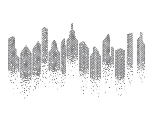 城市天际线背景矢量图片下载