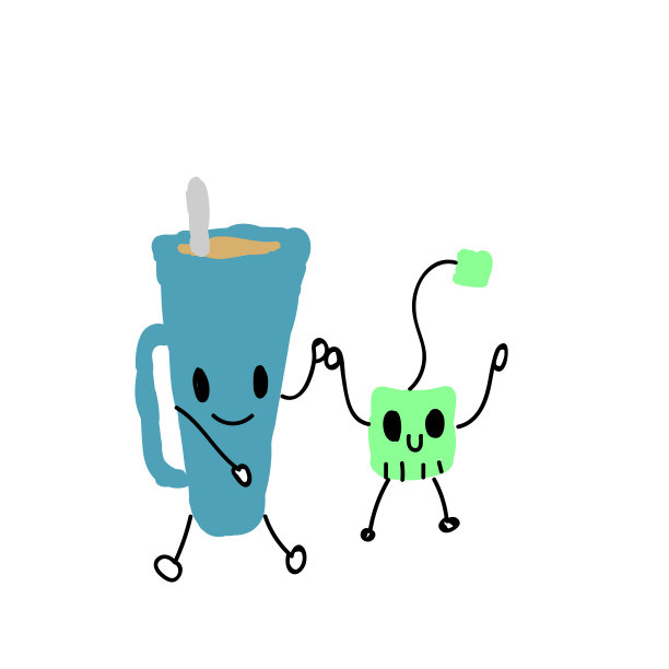 可爱的卡通绿茶杯。矢量图图片下载