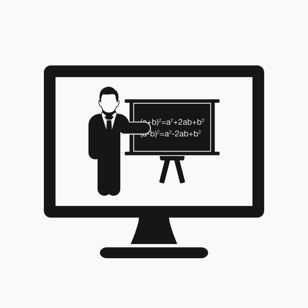 在线学习图标。平面风格向量EPS。图片下载