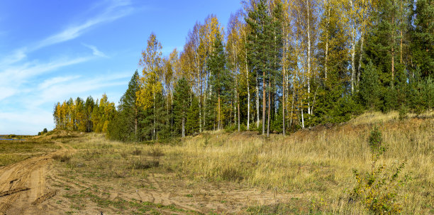 美丽的秋季景观，在旧址的一个采石场。图片下载