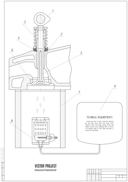 碎块技术图纸，白底有画框的施工图图片下载