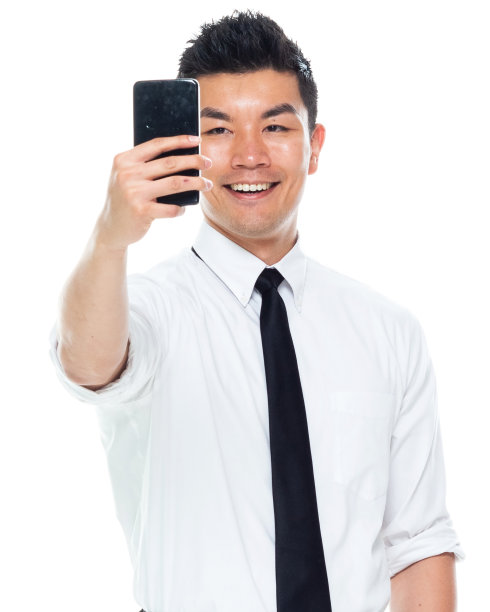 英俊的亚洲商人-自拍图片下载