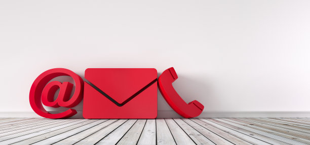 3D红色文本形状靠墙与copyspace -沟通图片下载