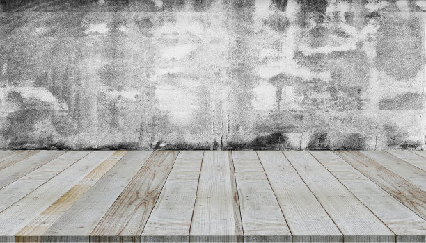 水泥墙背景的木板图片下载