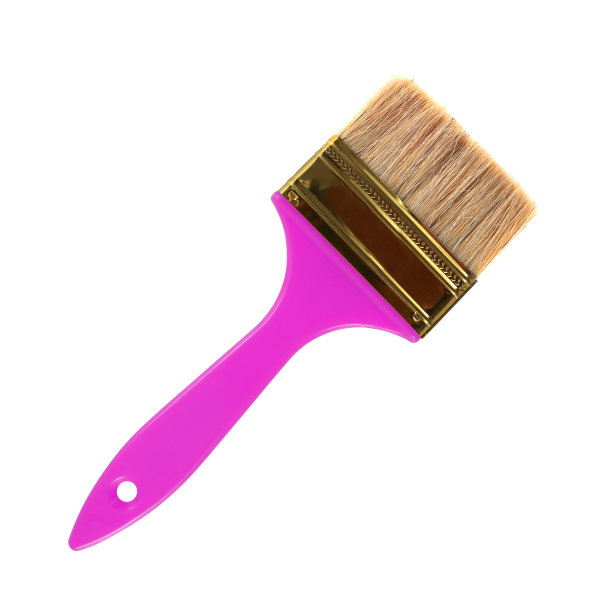 油漆刷隔离在白色。图片下载