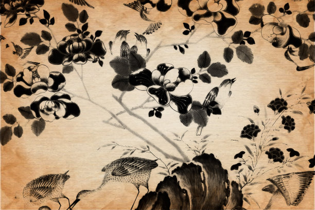 美丽的抽象的树和花在多彩的粉色、蓝色、紫色和太阳系行星的背景和壁纸曼谷大皇宫图片下载