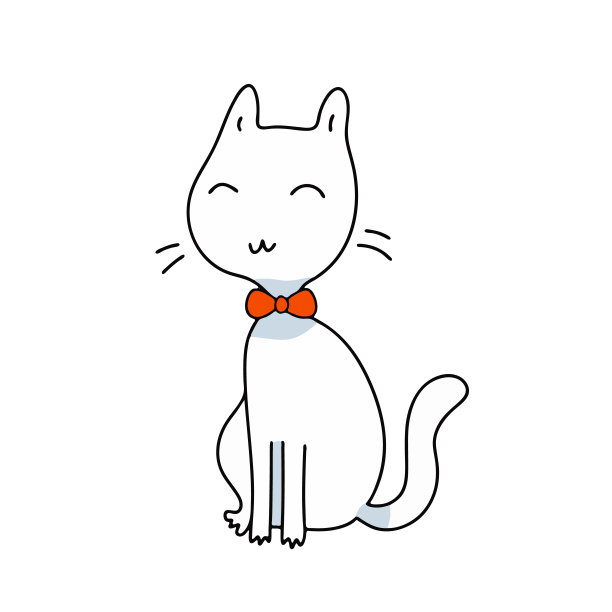 带着粉色蝴蝶结的白色小猫图片下载