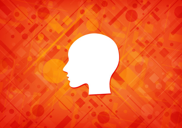 头像女人的脸图标橙色背景图片下载