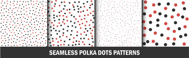 一套无缝矢量波点图案。图片下载