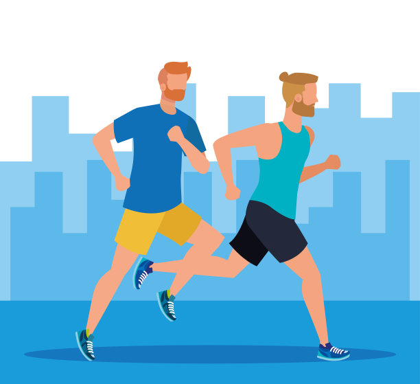 男人练习运动和跑步活动素材图片