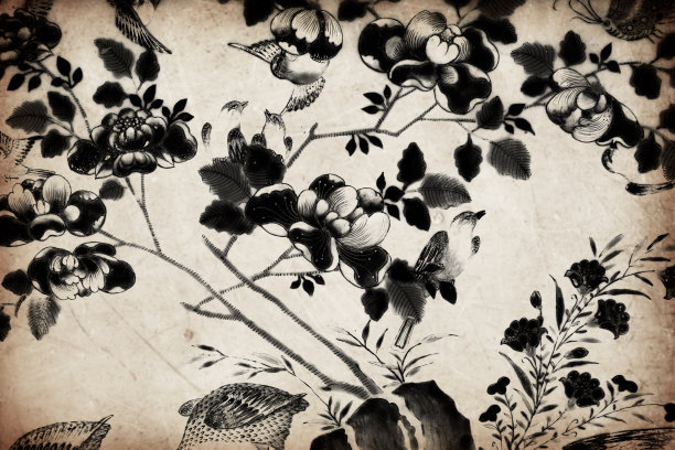 美丽的抽象的树和花在多彩的粉色、蓝色、紫色和太阳系行星的背景和壁纸曼谷大皇宫图片下载