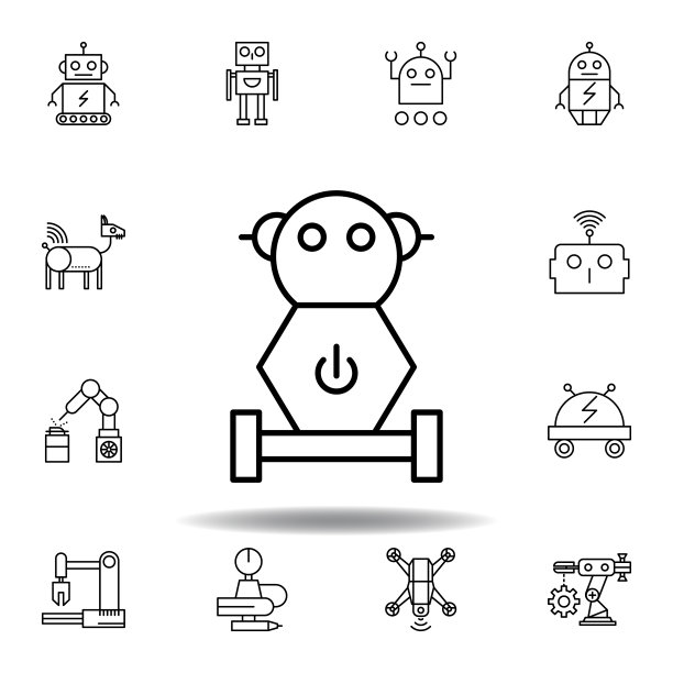 机器人轮廓图标：一组机器人图标，适用于网页、logo、APP的UI/UX图片下载