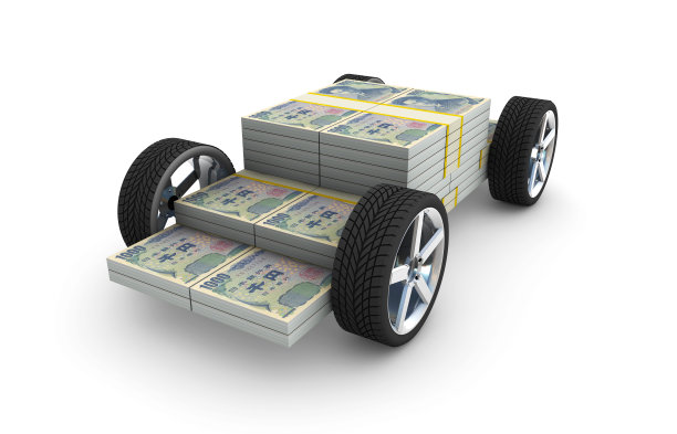 3d车轮上的日元图片下载