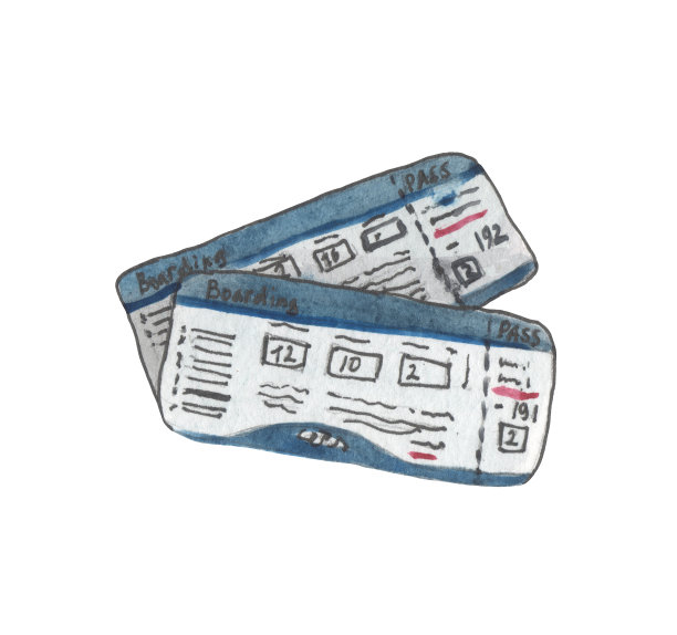 水彩寄宿门票图片下载