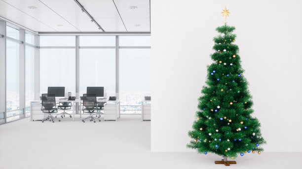 办公室里的圣诞树图片下载