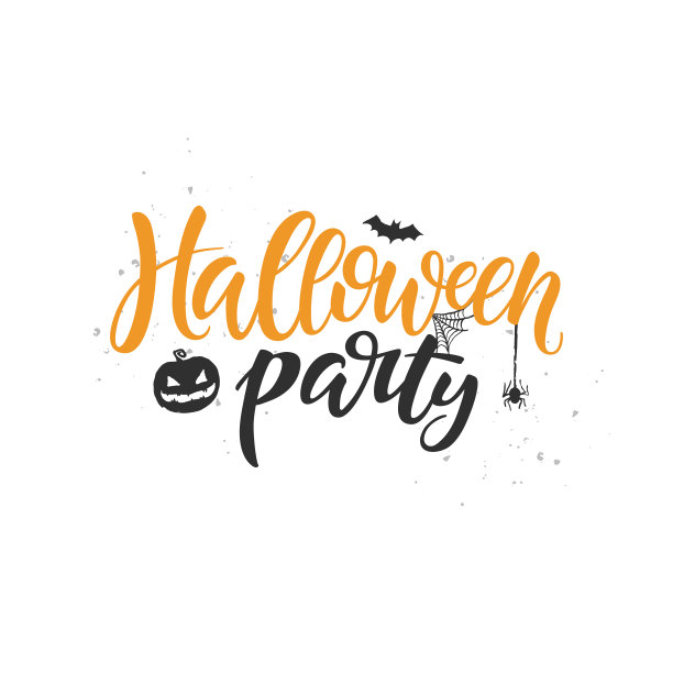 万圣节派对矢量刷字母。手写万圣节印刷印刷。图片下载