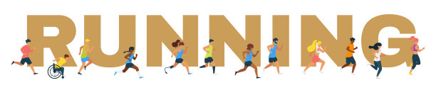 运行词概念向量横幅图片下载