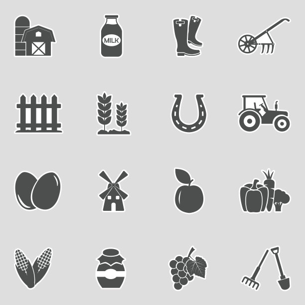 农产品图标。贴纸设计。矢量插图。图片下载