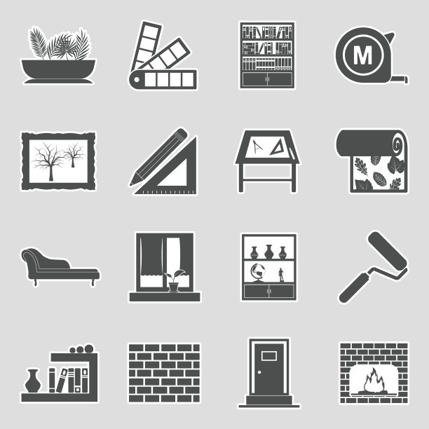 家居装饰图标。贴纸设计。矢量插图。图片下载
