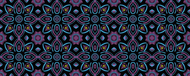 无缝无尽重复的多色几何形状的明亮点缀图片下载