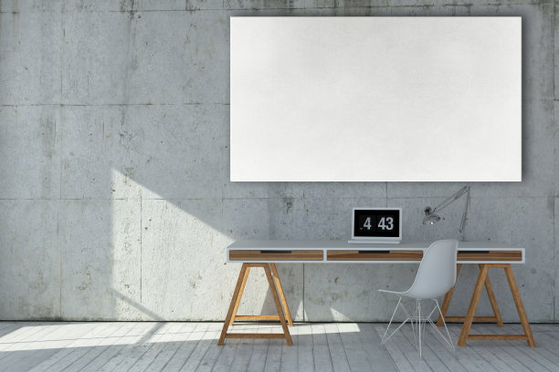 现代工作场所的空白白板图片下载