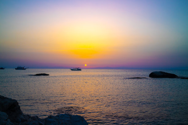 日出，大海，天空，股票照片。摄于希腊的罗德岛图片下载