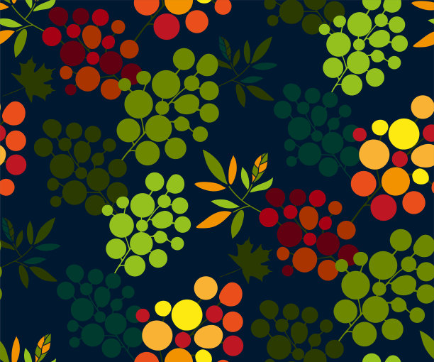 矢量圆花束无缝模式。花卉砧木矢量图图片下载