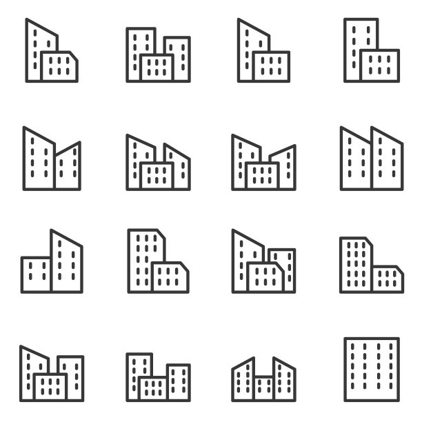 建筑图标合集矢量素材图片下载