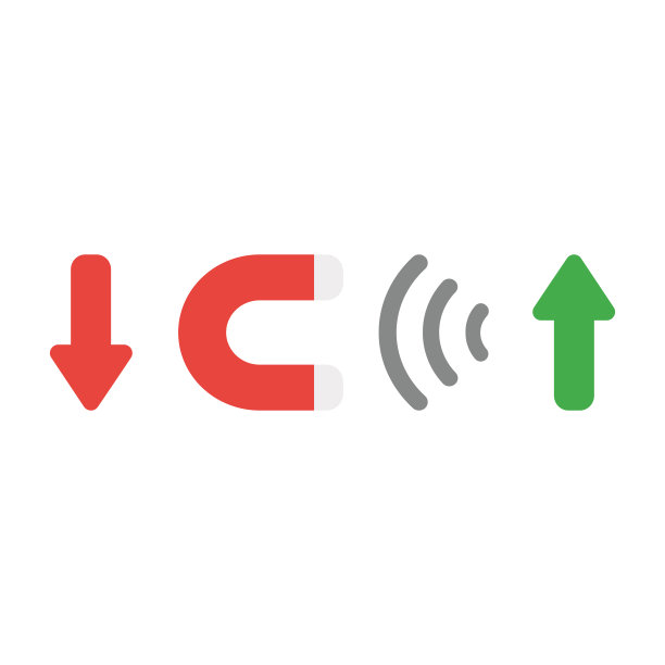 磁铁吸引箭头向上移动到向下移动的矢量图标概念图片下载