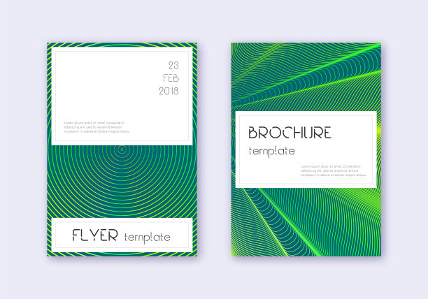 时尚的封面设计模板集。绿色的抽象图片下载