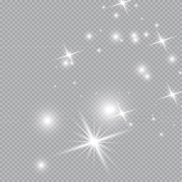 在透明背景上隔离的金色发光效果。辉光效果。星星爆炸了，闪闪发光。图片下载