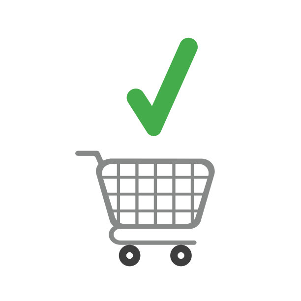 矢量图标概念购物车与检查标记图片下载
