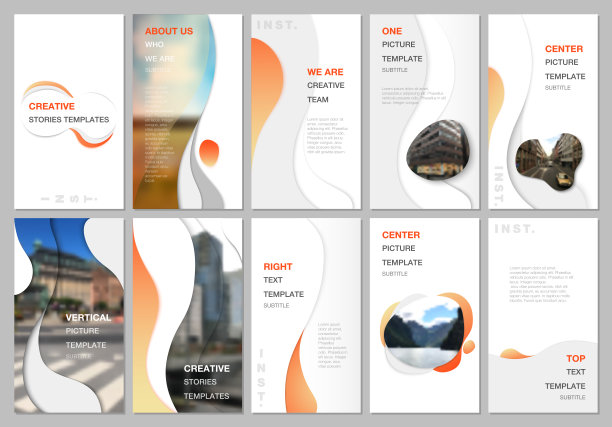 创意的社交网络故事设计，垂直横幅或传单模板与流体色彩流行梯度几何形状。封面设计模板的传单，传单，小册子，介绍。图片下载