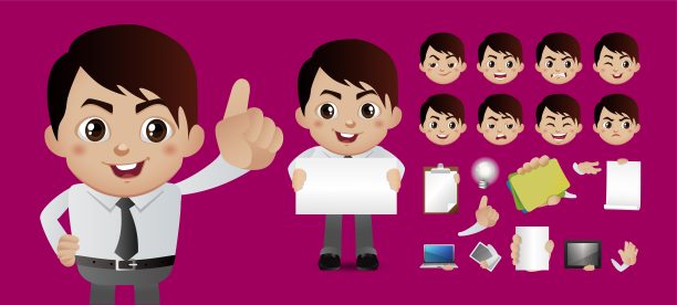 商务人士穿着办公室风格的服装。建立你的个人设计股票矢量图片下载