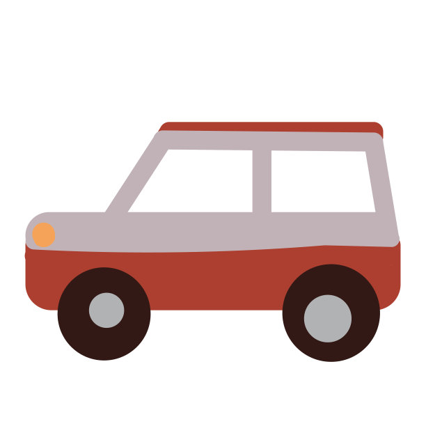 白色背景上的红色小车简单插图图片下载