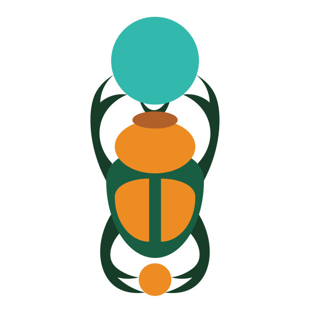 埃及甲虫简单的插图，白色背景图片下载