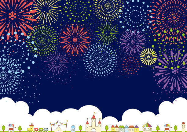 游乐园风景插图图片下载