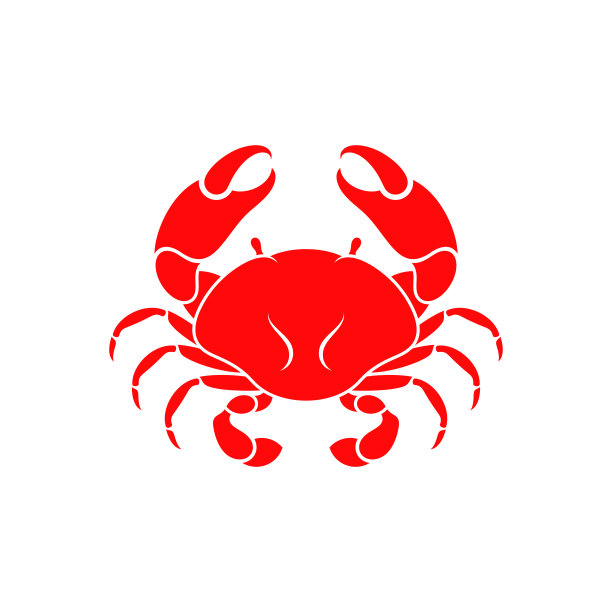 螃蟹。海洋生物。矢量图素材图片