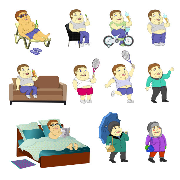 不同情境下的胖男人图片下载