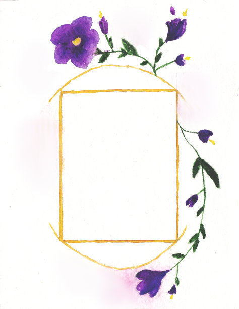 水彩紫罗兰盛开图片下载